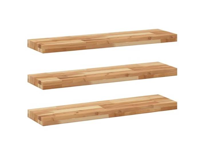 QINXIXINAIXI Schweberegale 3 STK. 80x20x4 cm Massivholz Akazie Ölbehandelt Wandboard Akazie, ölbehandelt, feuchtigkeitsresistent, 3 Stück, 80x20x4 cm, für Küche Bad Wohnzimmer