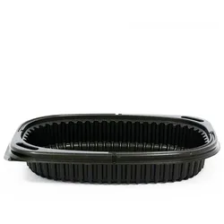 MONOUSO - Wiederverwendbare Plastikbehälter aus PP Schwarz 400ml 19x14x3,2cm (480 Stück)
