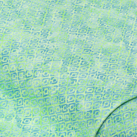 Baumwollstoff Batik-Raute "Mona", blau/grün