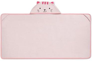 Delta Children Kids Hooded Bath Towel with Pockets - Super Soft and Absorbent- Pink Cat