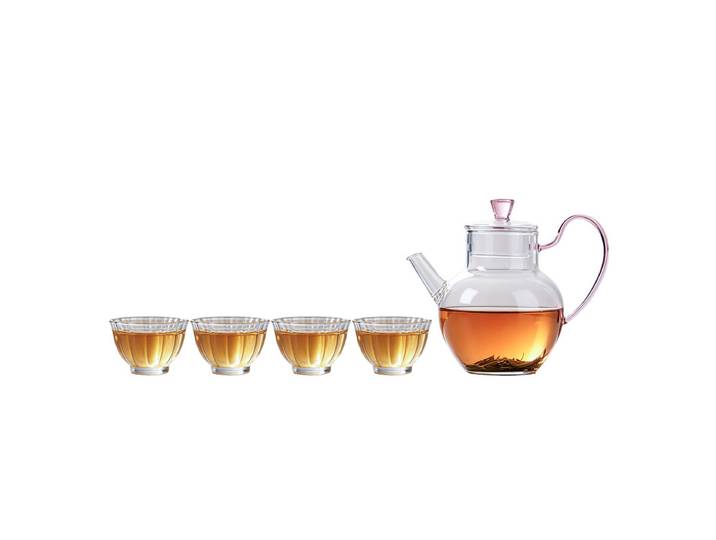 Su's Ceramic Bingxin Binglu glazen theepotset met 4 kopjes