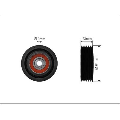 CAFFARO Umlenk-/Führungsrolle, Keilrippenriemen 8029 für SAAB
