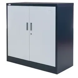Jet-Line Aktenschrank KIEW weiss dunkelgrau 90x40x90cm
