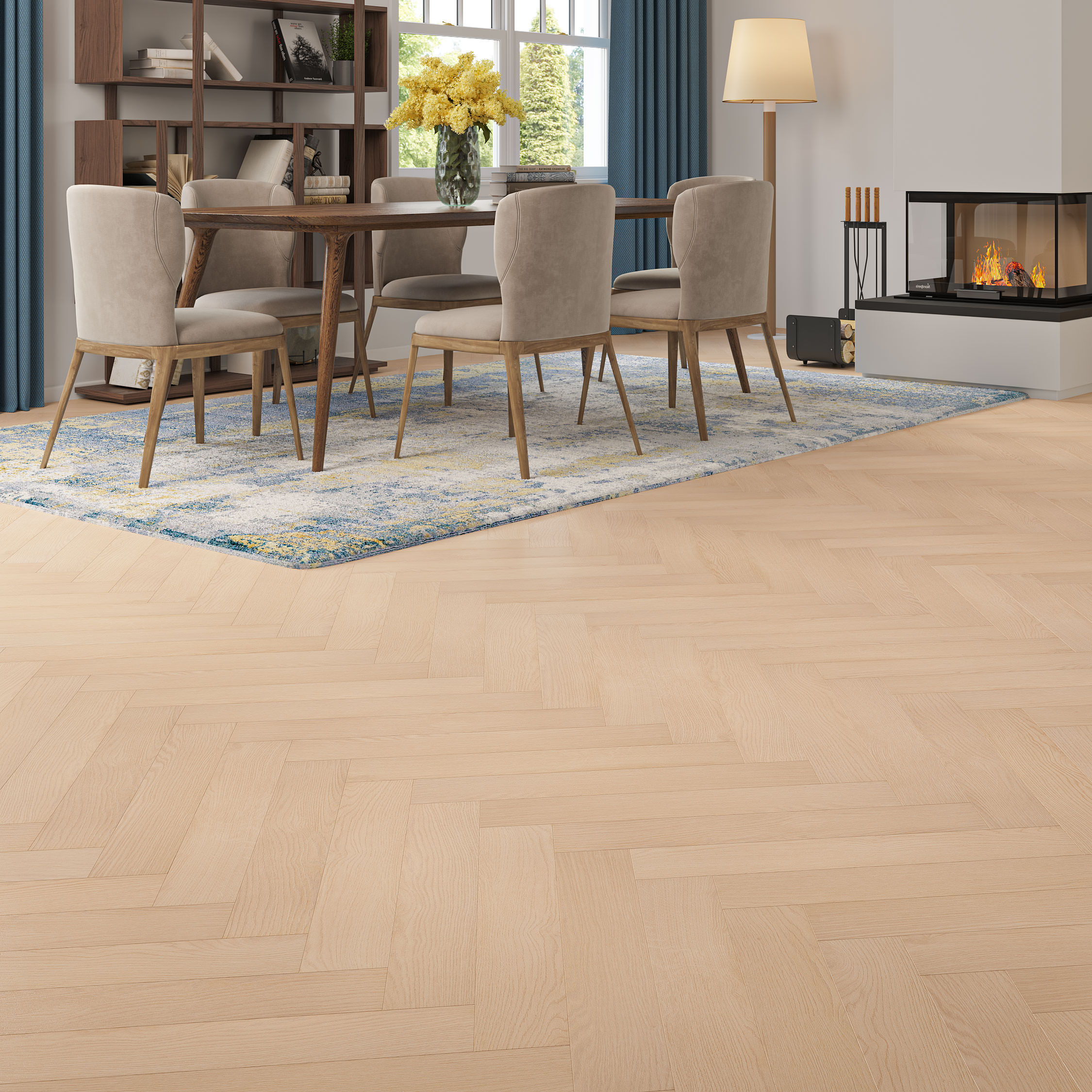 Luxury Flooring 18.99m² - Ritz 8mm Kensington Oak Herringbone Laminate Flooring - Water Resistant