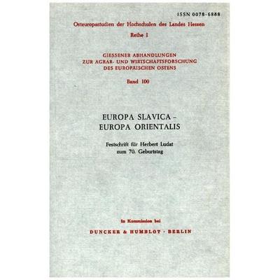 Europa Slavica - Europa Orientalis., Taschenbuch von , Duncker & Humblot, 978-3-428-04601-0