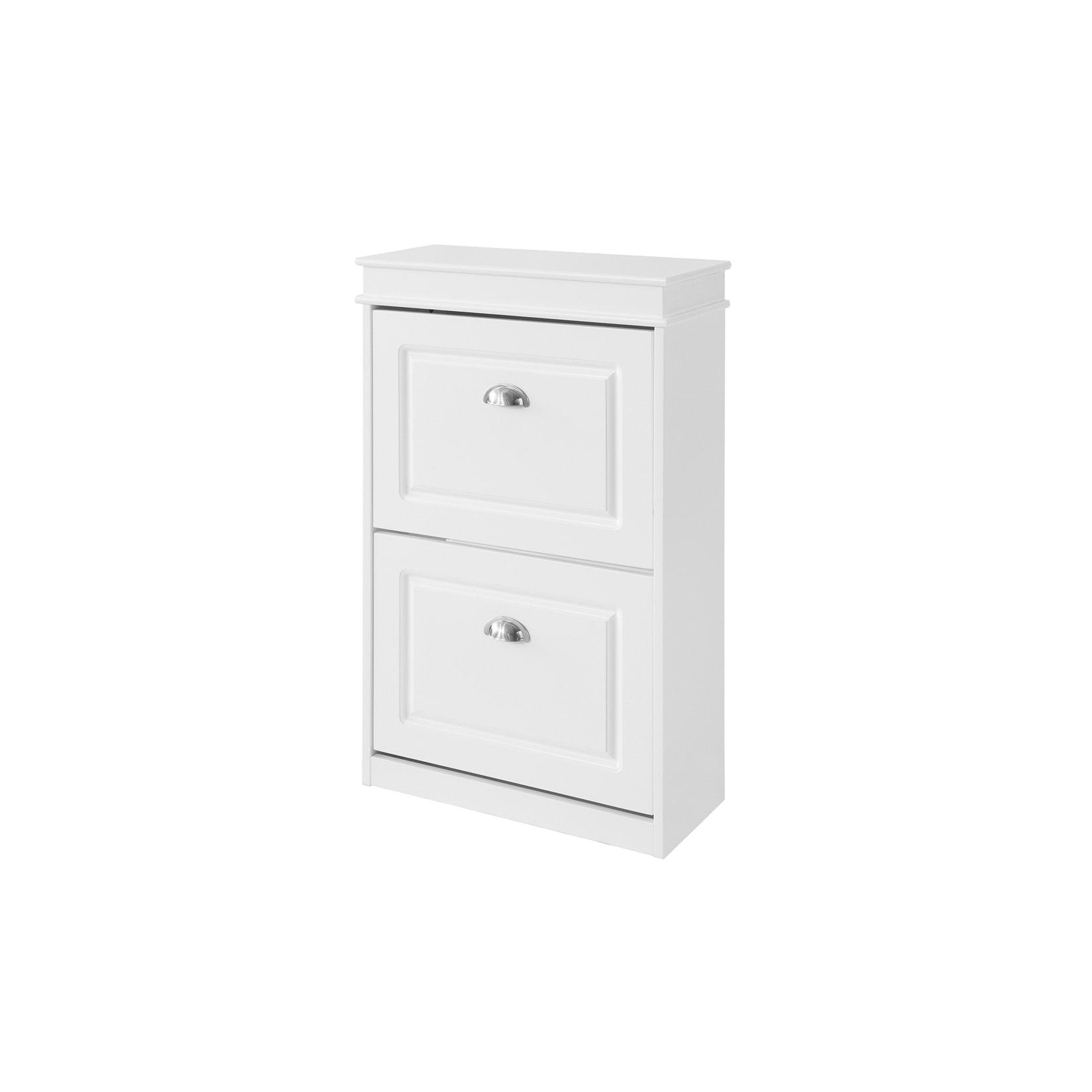SoBuy Schuhschrank mit 2 Türen Weiß 53,5x23,8x82,5cm Modern