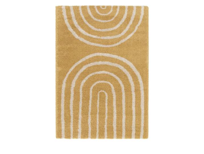 Tapis contemporain géométrique -120x170cm jaune moutarde polypropylène