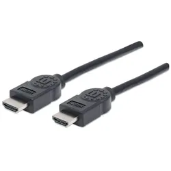 Manhattan High Speed HDMI Kabel, 4K@30Hz, 3D, HDMI Stecker auf Stecker, geschirmt, schwarz, 1,8 m