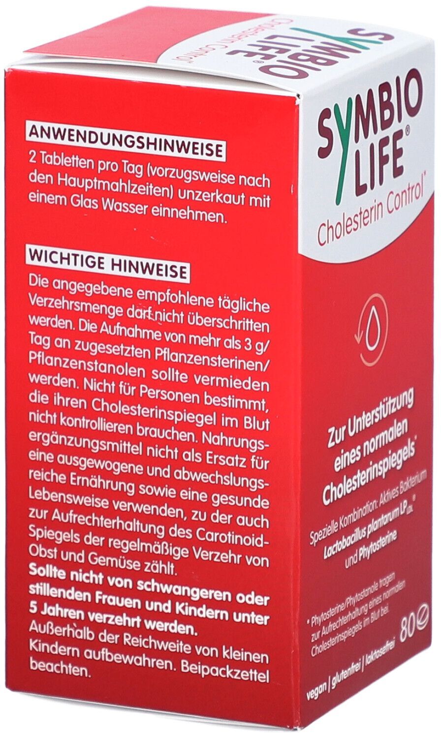 Symbiolife Cholesterin Control m.Phytosterinen Tab 80 St Tabletten