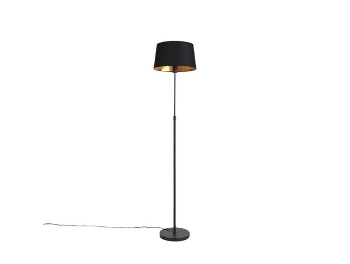 Lampadaire noir avec abat-jour noir 35 cm réglable - Parte