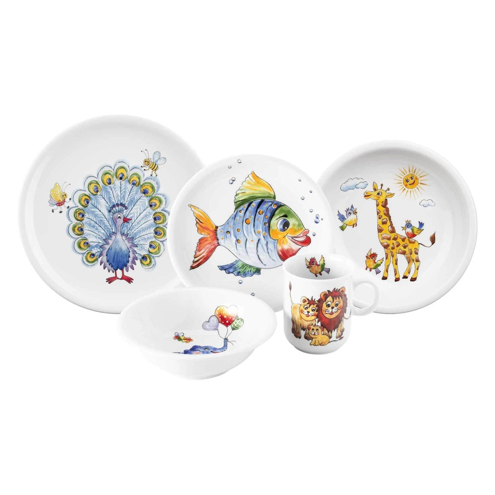 Seltmann Weiden Kindergeschirr Set Compact Bunte Tierwelt 5-tlg.