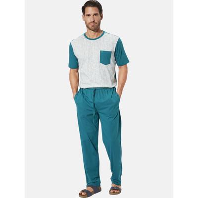 Schlafanzug BABISTA "Schlafanzug RALDOR", Herren, Gr. XL, blau (petrol), Obermaterial: 100% Baumwolle CO., Homewear-Sets Schlafanzug