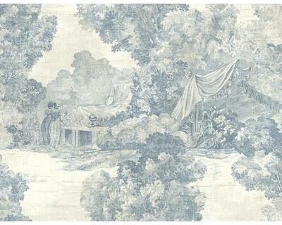 Seabrook Designs Davey Scenic Toile Unpasted Wallpaper