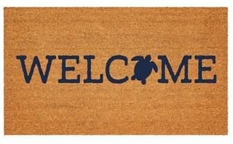 Evergreen "Welcome Turtle Coastal Coir Mat 28""x16"" - 28"" x 16"""
