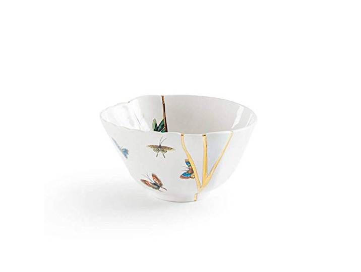 Seletti Kintsugi Bol en Porcelaine et Or 24 carats Mod. 2 Bowl Seletti Kintsugi in Porcellana e Oro – Ciotola di Design MarcantonioLa bowl Seletti Kintsugi è una raffinata ciotola d