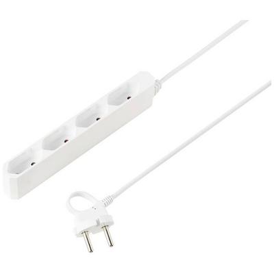 Sygonix SY-5806878 Steckdosenleiste 4fach Weiß Eurostecker 1St.