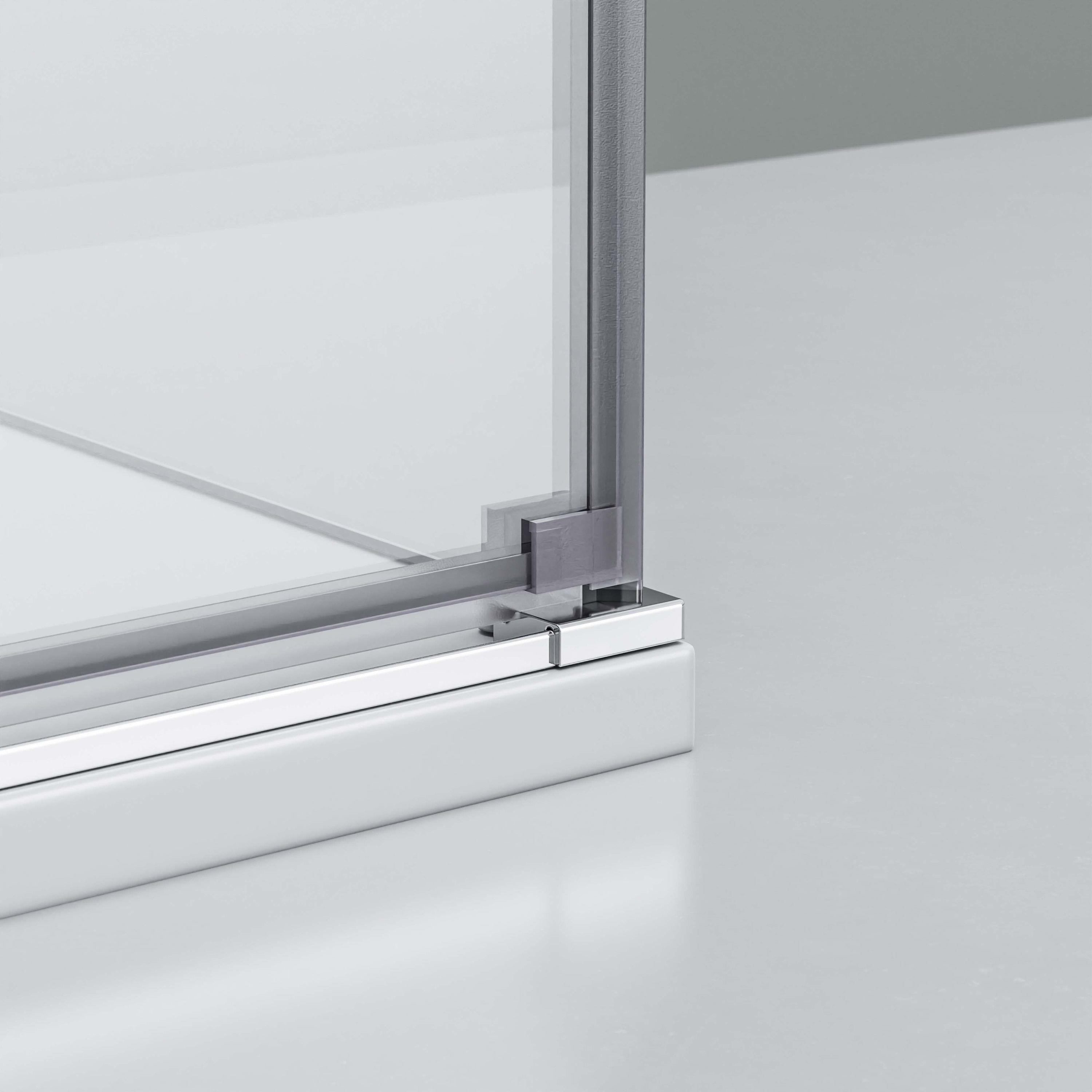 Duschkabine Eckdusche 8 mm Nano Echtglas DX403 - Breite wählbar, Montage:Tür nach rechts öffnend, Breite Türelement:120 cm, Breite Glas feststehend:80cm