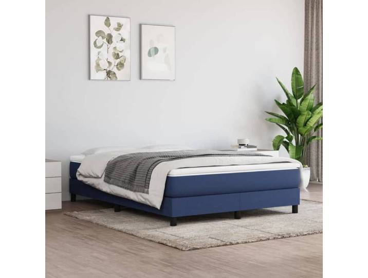 Bleu Lit 2 Places：140x190 cm - Design classique - Structure de lit - bleu 140x190 cm tissu 93332388711872