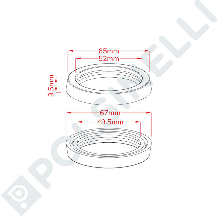 Polsinelli Bague pour cric hydraulique en polyuréthane ⌀50