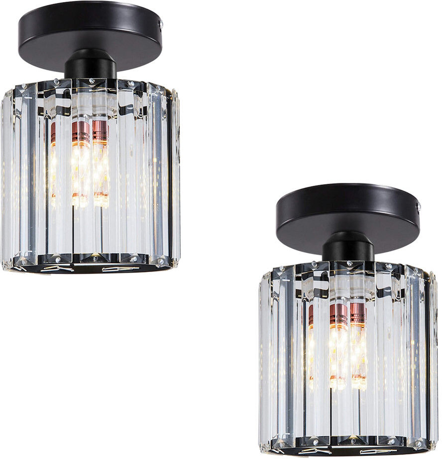 Fairmont Park Aslak Crystal Semi Flush Mount Black
