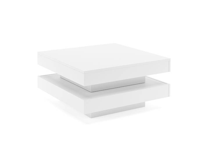 Beistelltisch ELEGANCE drehbar 70 x 70 x 34 cm weiss