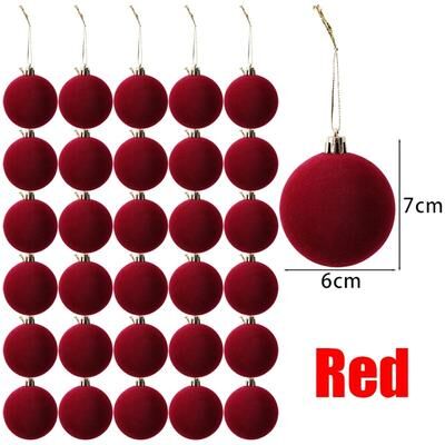 Combo Retail Shop White Red Velvet Christmas Balls Ornaments Tree Hanging Pendants red