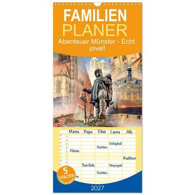 Familienplaner 2027 - Abenteuer Münster - Echt jovel! mit 5 Spalten (Wandkalender, 21 x 45 cm) CALVENDO