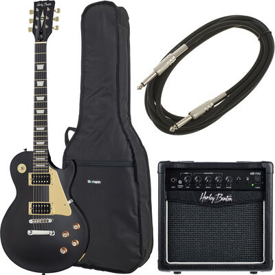 Harley Benton SC-400 SBK Vintage Seri Bundle Satin Black