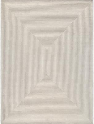 Exquisite Rugs Teton hand-tufted New Zealand Wool Silver/Ivory Area Rug