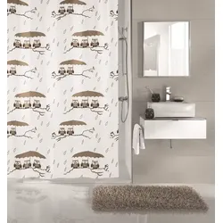 Kleine Wolke Duschvorhang Eulen Taupe 180x180 cm