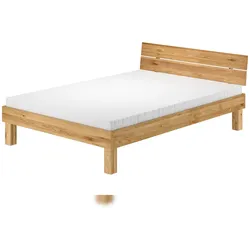 Erst-Holz Zeitloses Ehebett Doppelbett Holzbett 160x200 Eiche massiv geölt V-60.88-16 Rollrost und Matratze inkl.