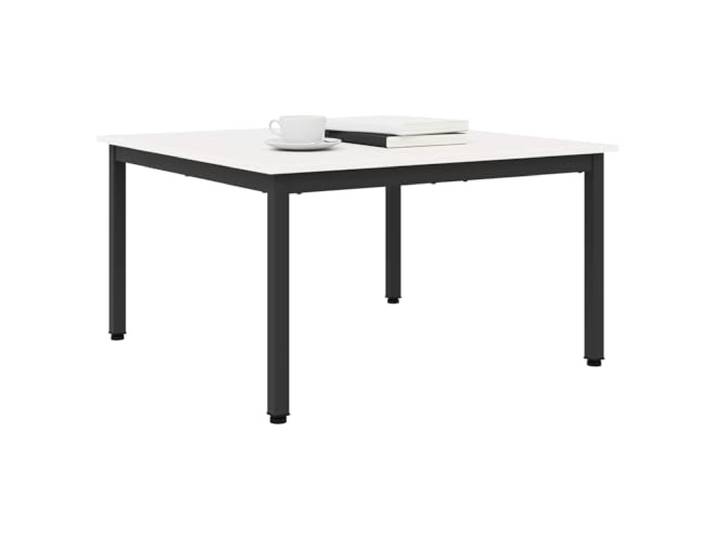 KTHLBRH Couchtisch weiß 80 x 80 x 45 cm Kiefer massiv Robuste Metallfüße, minimalistisches Design, pflegeleicht, geeignet für Wohnzimmer