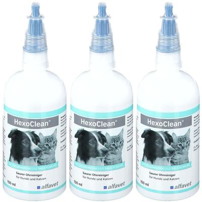 Hexoclean saurer Ohrreiniger f.Hunde und Katzen x3 3x150 ml Lösung