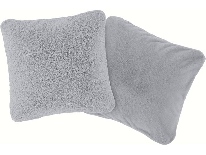 Dekokissen LeGer, 2 Stk , silber, B:50cm L:50cm, Obermaterial: 100% Polyester, LEGER HOME BY LENA GERCKE, Dekokissen_Sitzkissen_Kissenhüllen, Dekokissen, hochwertig und kuschelig weich