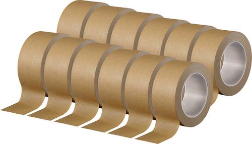 TOOLCRAFT 2xTO-10194390 Packband Braun (L x B) 50m x 50mm 12St.