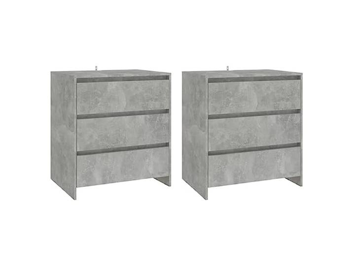 KTHLBRH Sideboard 3 Stück grau Zement Holz mehrschichtig 70 x 40 x 75 cm Aufbewahrungsschrank für Wohnzimmer, Anrichte mit Türen und Schubladen, robuste Tischplatte für Ausstellung