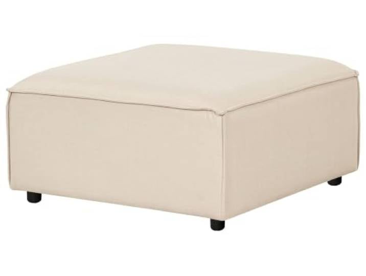 Ottomane Stoff beige quadratisch Fußhocker niedrige Beine modern Ardal