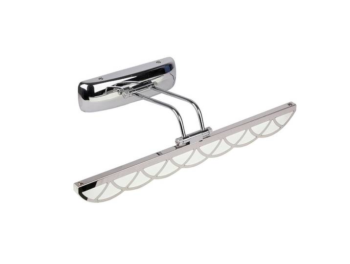 Spiegelleuchte Move, Chromfarben, Metall, 47x22 cm, RoHS, Europäischer Sicherheitsstandard, Flexarm, Lampen & Leuchten, Innenbeleuchtung, Wandleuchten, Spiegelleuchten
