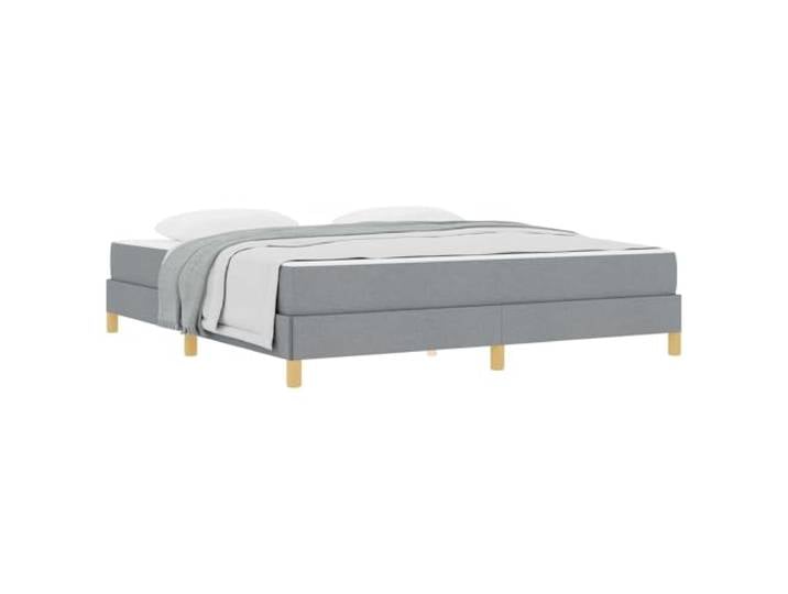 PUGYNBK Boxspringbett mit Matratze, Hellgrau, 180 x 200 cm Boxspringbett und Matratze, mittlere Festigkeit, schwarze glänzende Beine, modernes Schlafzimmer