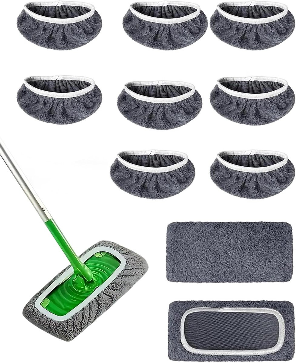 10 stuks herbruikbare microvezel vloerdoeken voor de Sweeper, wasbare navuldoeken voor vochtige en droge reiniging en stoommops