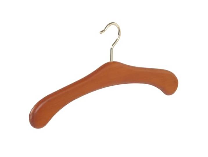 Kleiderbügel, Jackenbügel, Garderobenbügel, 8er Set, Buchenholz, Kirsch, Gebeizt, Messinghaken, Jacke, 360° Drehbarer Haken, 45 cm (506_52_09M/8)