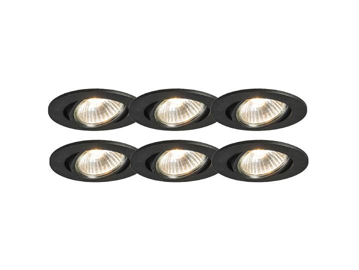 Ensemble de 6 spots encastrés noirs orientables - Cisco