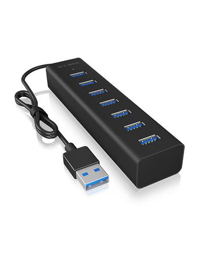 ICY BOX IB-HUB1700-U3 USB-Hub 7 Port USB-A USB 3.0 5 GBit/s Schwarz IB-HUB1700-U3