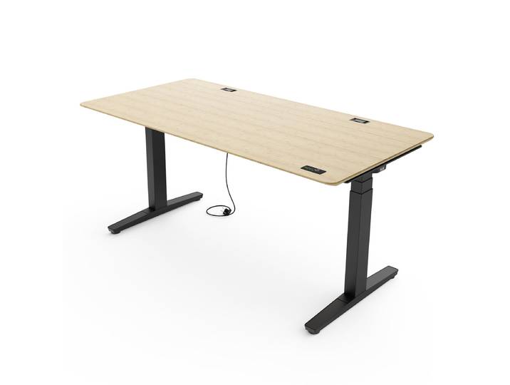 Yaasa Desk Expert, Bamboo/Black, 160x80 cm - Standing desk