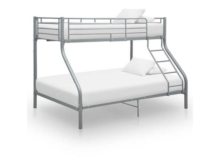 Cadre de lit superposé sans matelas gris 140x200 cm/90x200 cm 287904
