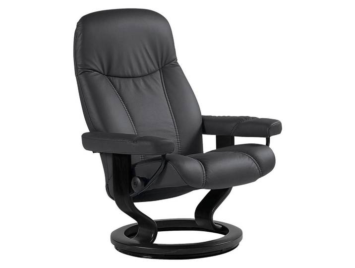 Stressless Relaxsessel Consul, Schwarz, Holz, Echtleder, Rindleder, Buche, Schichtholz, 76x100x71 cm, Lederauswahl, Stoffauswahl, Relaxfunktion, Wohnzimmer, Sessel, Relaxsessel