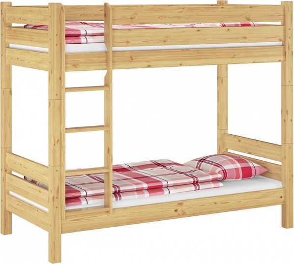 Etagenbett extra stabil Kiefer natur 90x220 Nische 100 teilbar Zubehör wählbar V-60.16-09-220T100Rollrost inkl.