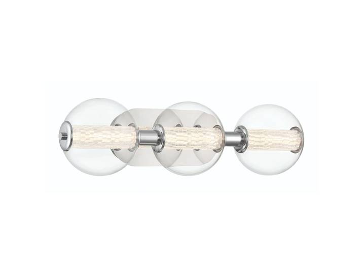 Applique Murale Aluminium, Acier, Verre transparent Chrome Poli
