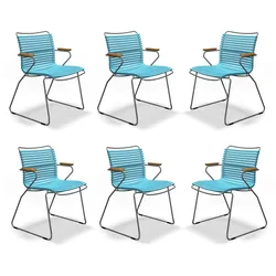 HOUE CLICK Set – 6 Design Gartenstühle mit Armlehnen