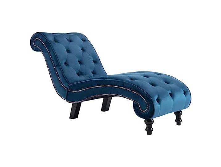 vidaXL Chaiselongue Blau Samt